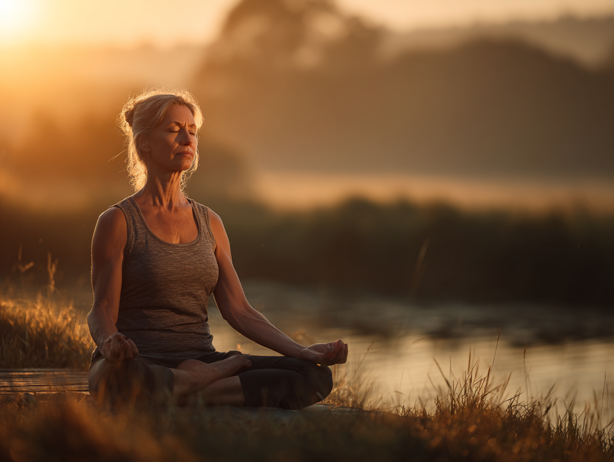 Група людей різного віку після заняття йогою